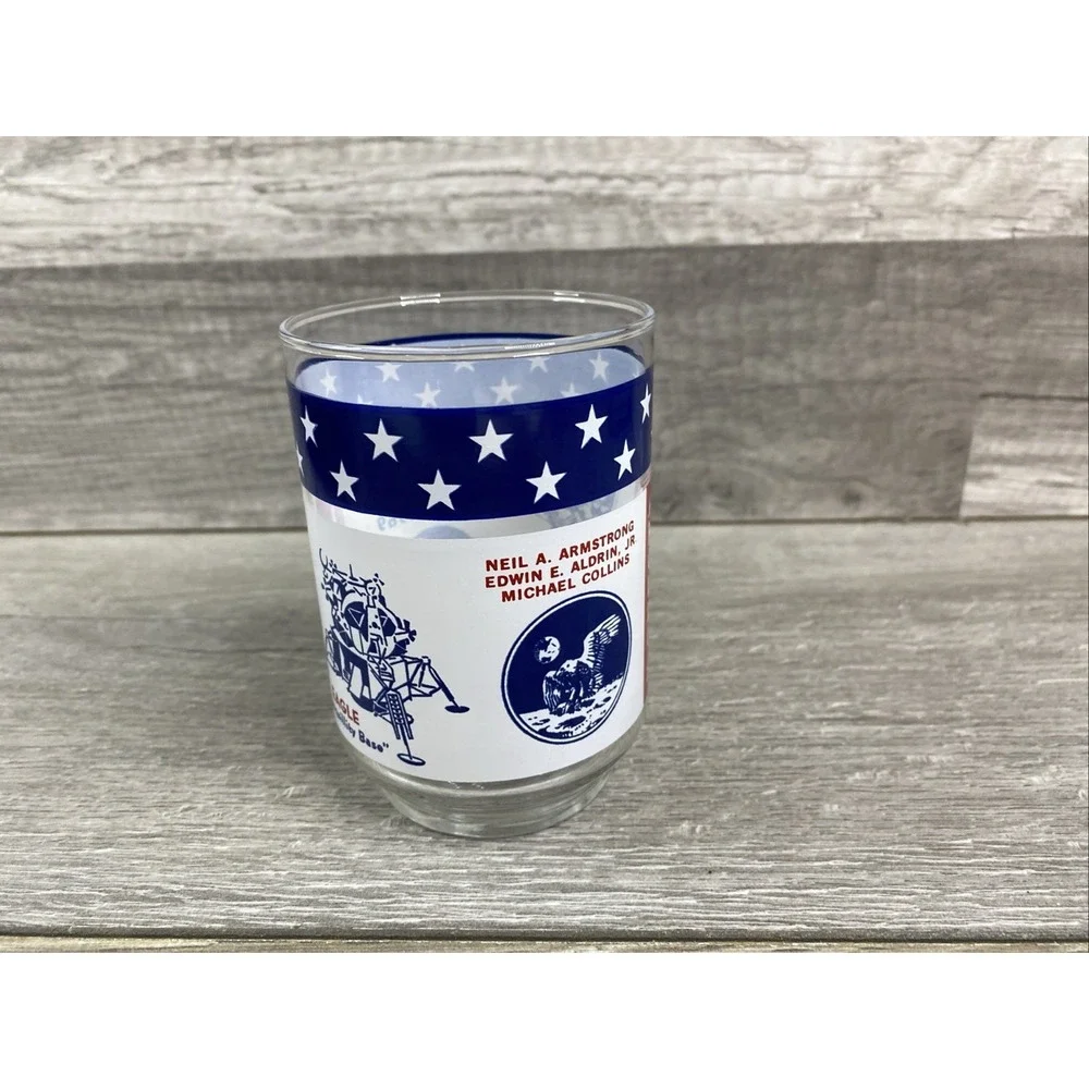 Vintage NASA Glass Apollo 11 Man On The Moon July 20 1969 USA Cup Neil Armstrong